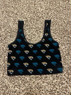 NFL Jacksonville Jaguars Logo Racerback Cropped Tank